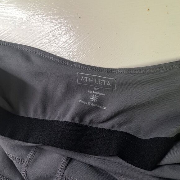 Athleta Sizzle Gray Shelf Bra Stretchy Nylon Spandex Halter Dress MT Medium Tall - Picture 7 of 11